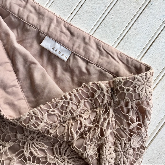 Kenar Tan Lace Pencil Skirt - Picture 3 of 3